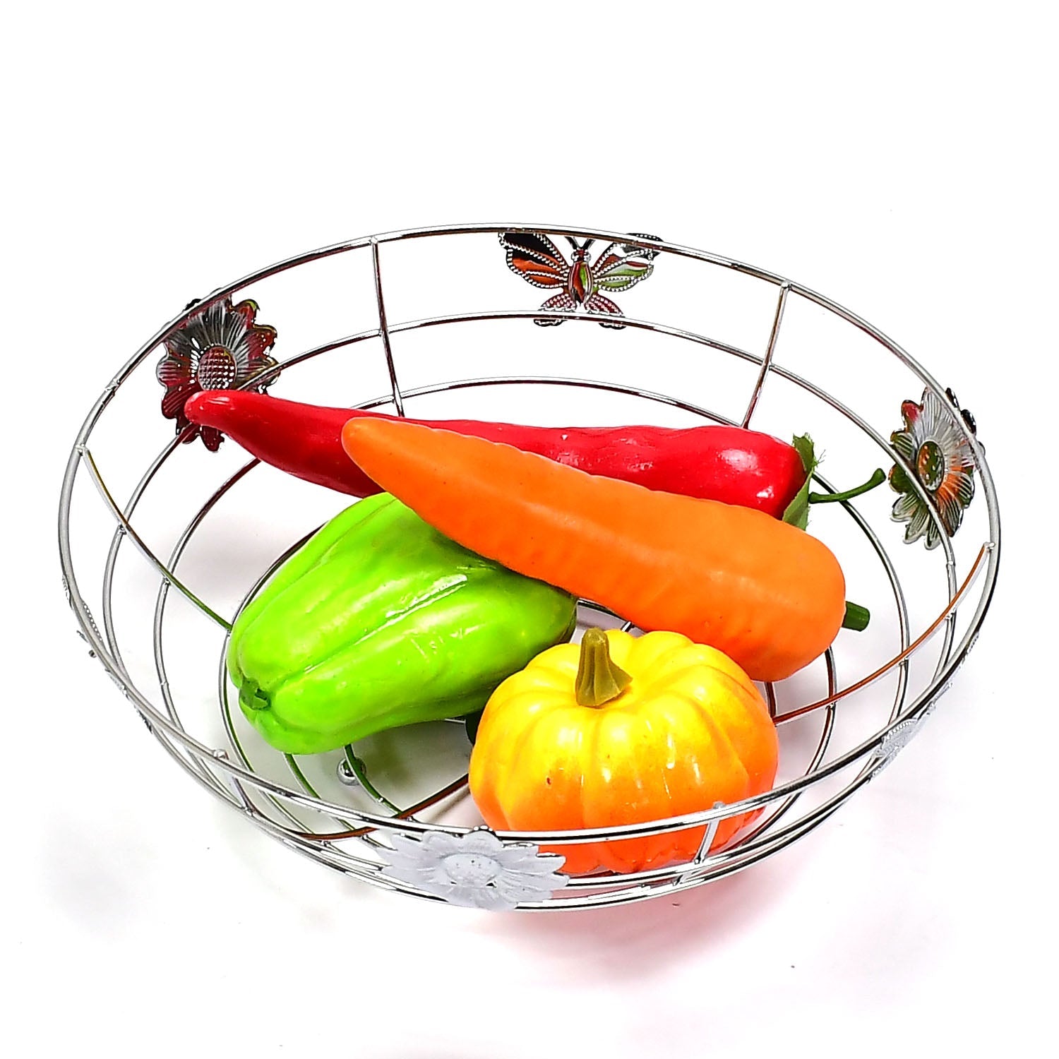 5175 Stainless Steel Multipurpose Fruit Bowl and Vegetable Basket for Kitchen, Dining Table Use DeoDap 5175 Stainless Steel Multipurpose Fruit Bowl and Vegetable Basket for Kitchen, Dining Table Use DeoDap